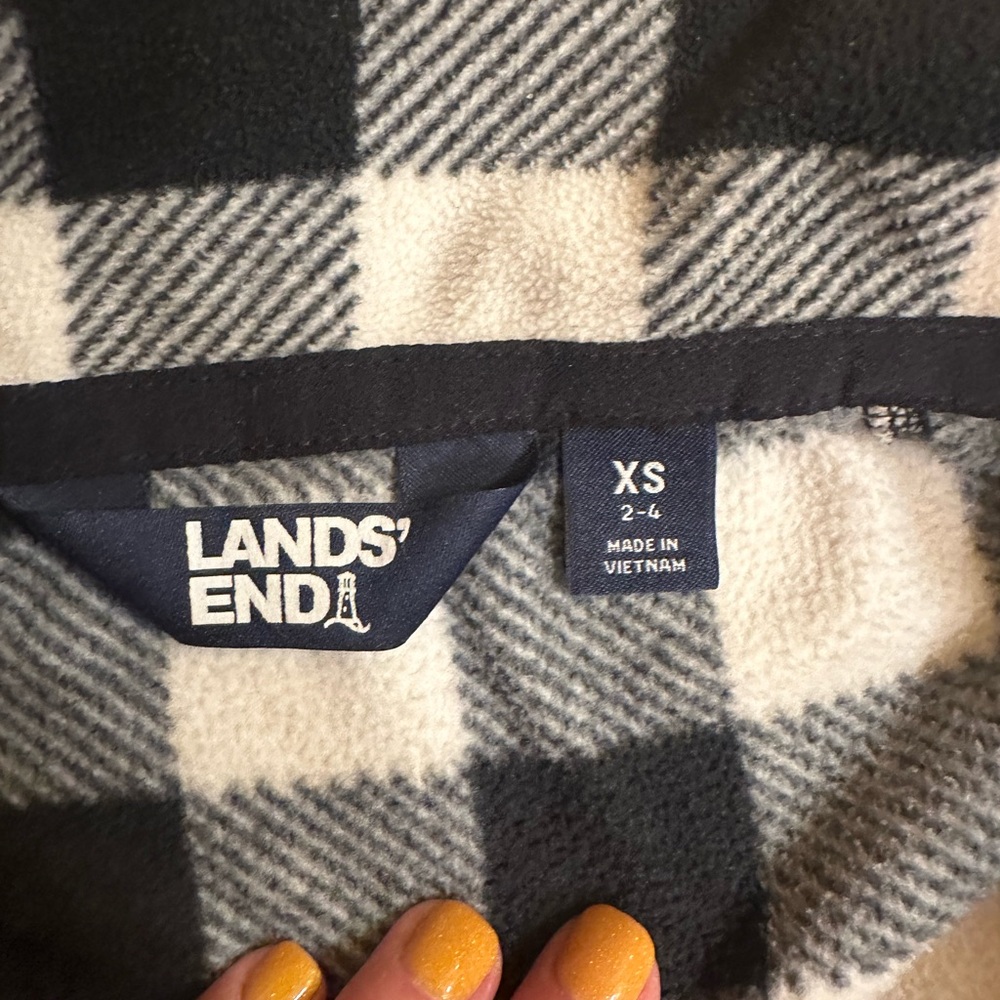 Lands' End Black and White Plaid Jacket - Picture 2 of 2